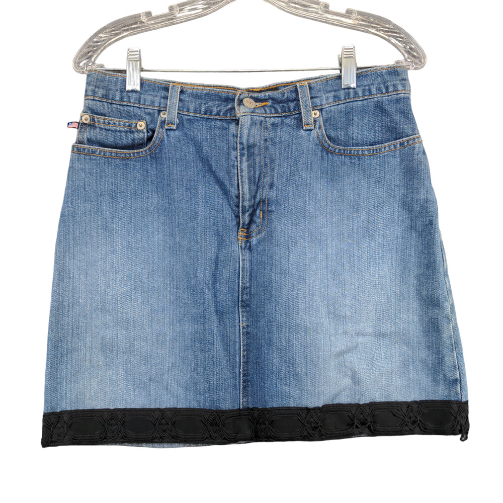 Polo Jeans Company Ralph Lauren Womens Jean Knee Skirt Blue Size 8 Denim